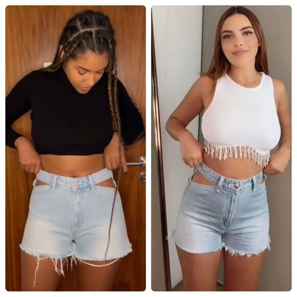 Zara Shorts With Cut Outs New - Picture 1 of 3